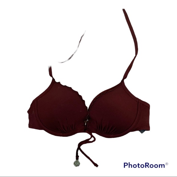 4/25💜 Maroon Push Up Bikini Top - Picture 1 of 5
